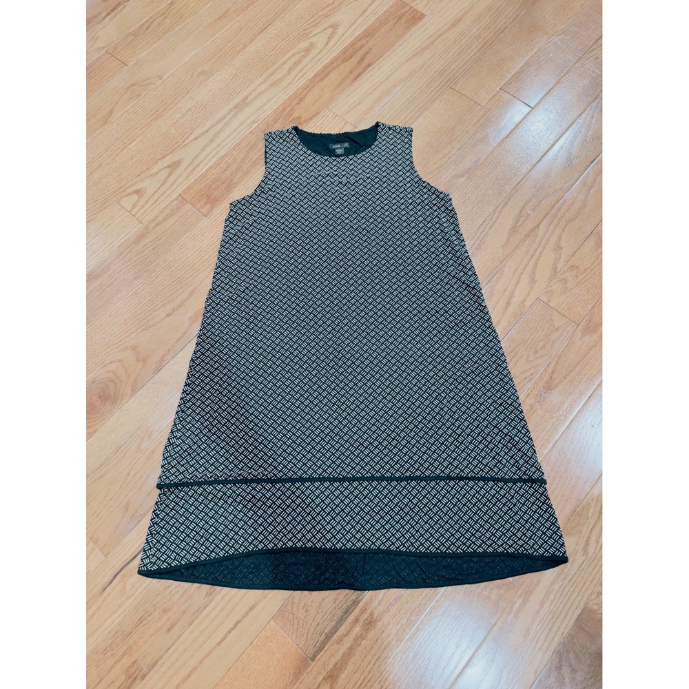 J. Jill Wearever Dress Petite Small Black White Sleeveless‎ Shift Lagenlook